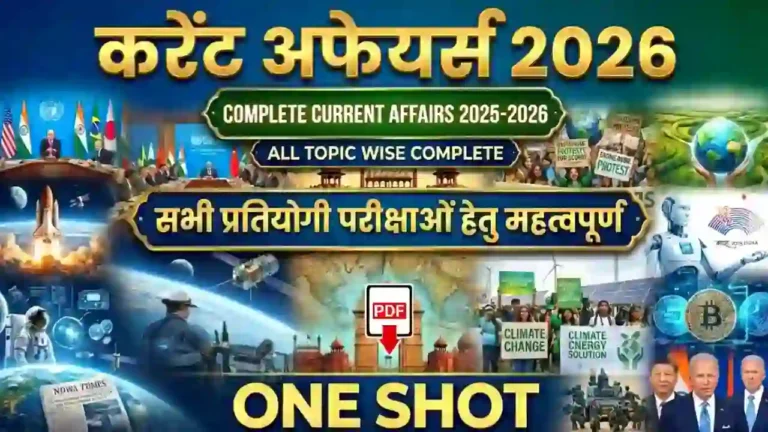 Current Affairs 2025-2026 One Shot in Hindi